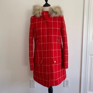 J.Crew Chateau Parka Windowpane Wool Coat